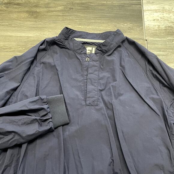 FootJoy Jacket FJ Navy Blue Mens M Lightweight Golf Quarter‎ Snap Windbreaker - Picture 3 of 7